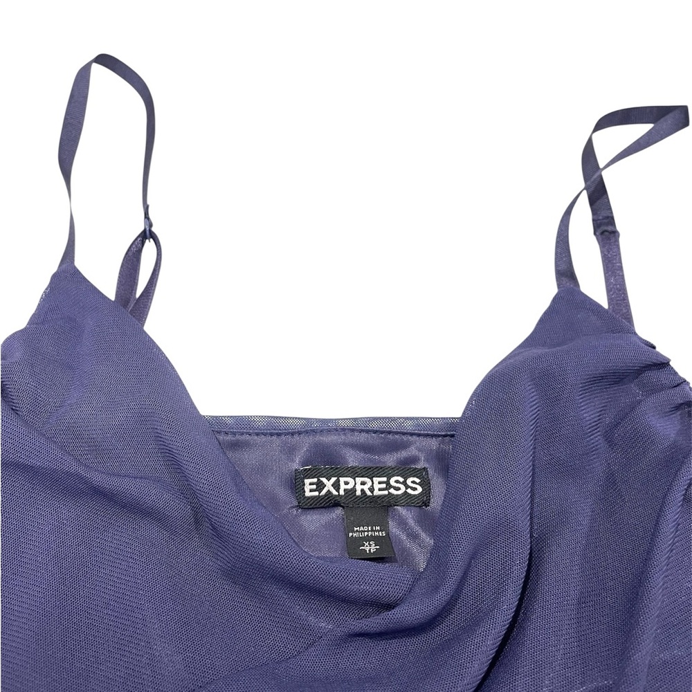 Express Purple Y2k 90s Ruched Babydoll Empire Waist Tank Top XS Whimsigoth Fairy - Picture 7 of 9